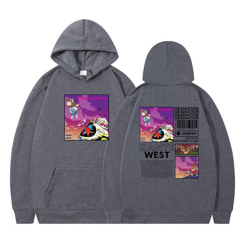 Rapper Kanye West Graduation Printed Hoodie Male Cool Sweater