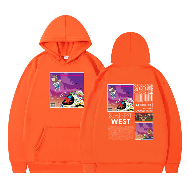 Rapper Kanye West Graduation Printed Hoodie Male Cool Sweater