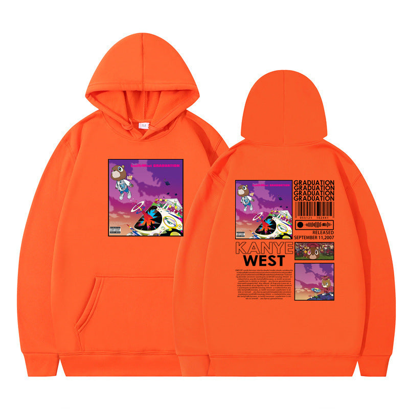 Rapper Kanye West Graduation Printed Hoodie Male Cool Sweater