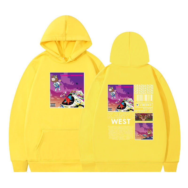 Rapper Kanye West Graduation Printed Hoodie Male Cool Sweater