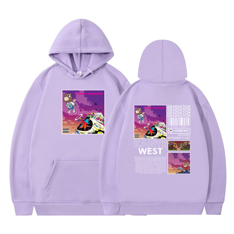 Rapper Kanye West Graduation Printed Hoodie Male Cool Sweater
