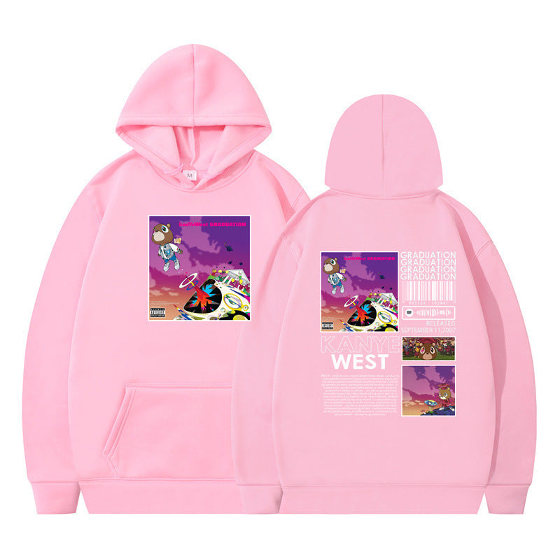 Rapper Kanye West Graduation Printed Hoodie Male Cool Sweater