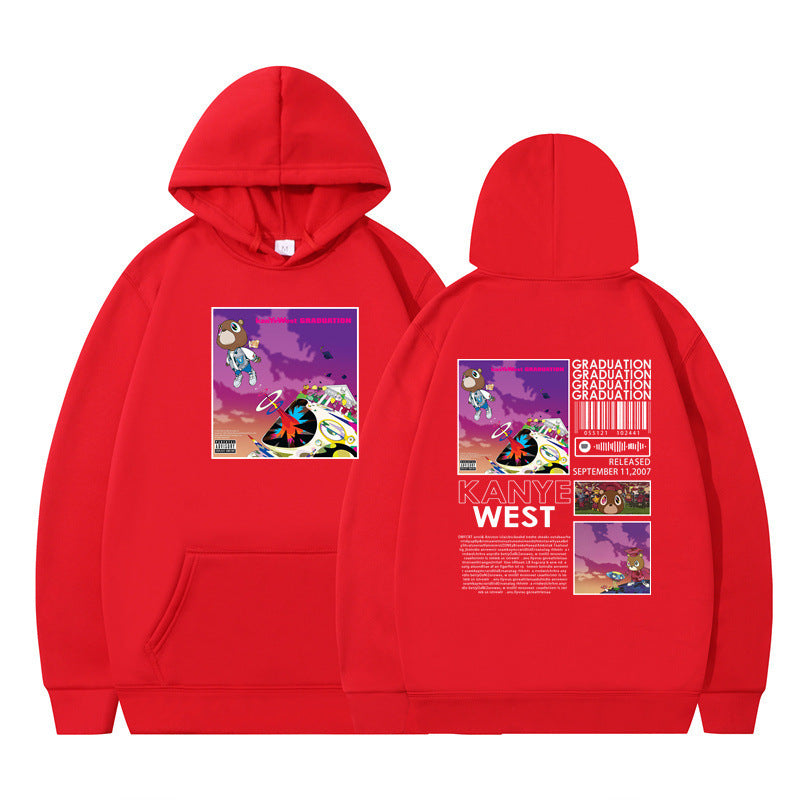 Rapper Kanye West Graduation Printed Hoodie Male Cool Sweater