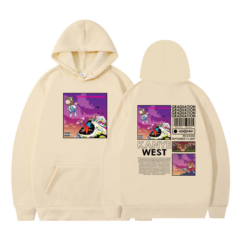Rapper Kanye West Graduation Printed Hoodie Male Cool Sweater