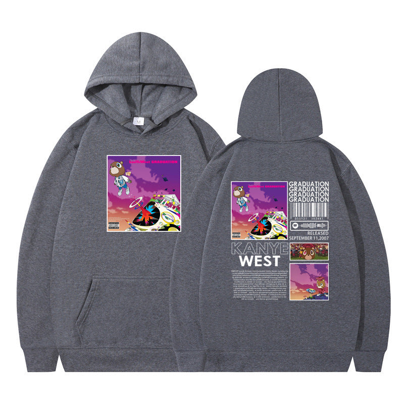 Rapper Kanye West Graduation Printed Hoodie Male Cool Sweater