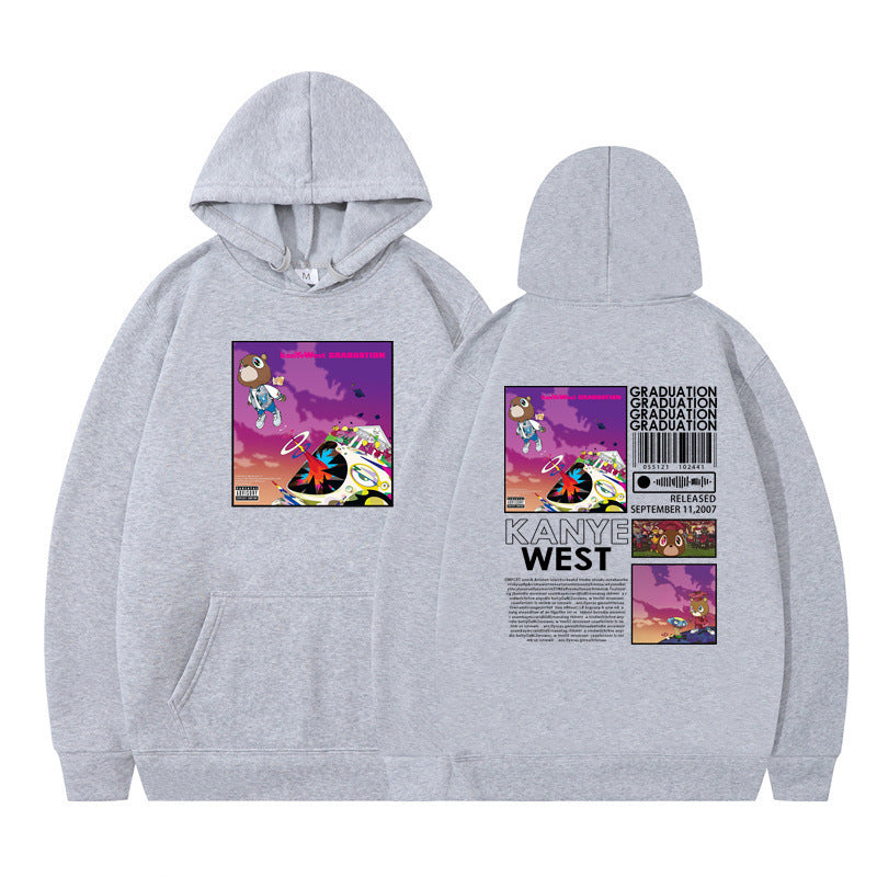 Rapper Kanye West Graduation Printed Hoodie Male Cool Sweater