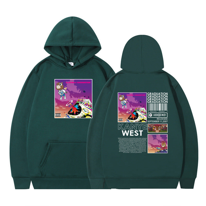 Rapper Kanye West Graduation Printed Hoodie Male Cool Sweater