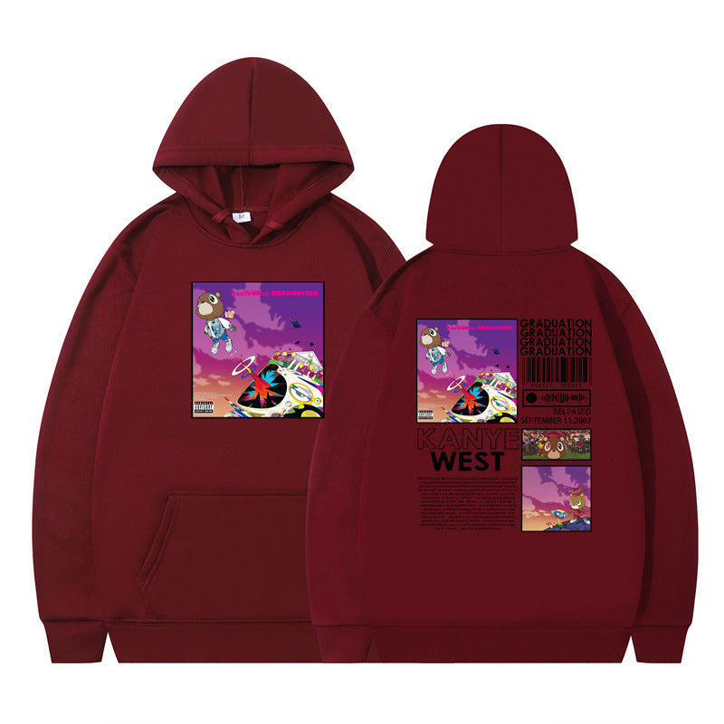 Rapper Kanye West Graduation Printed Hoodie Male Cool Sweater