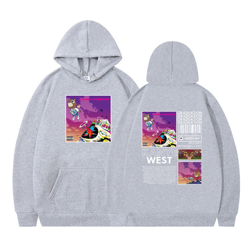 Rapper Kanye West Graduation Printed Hoodie Male Cool Sweater