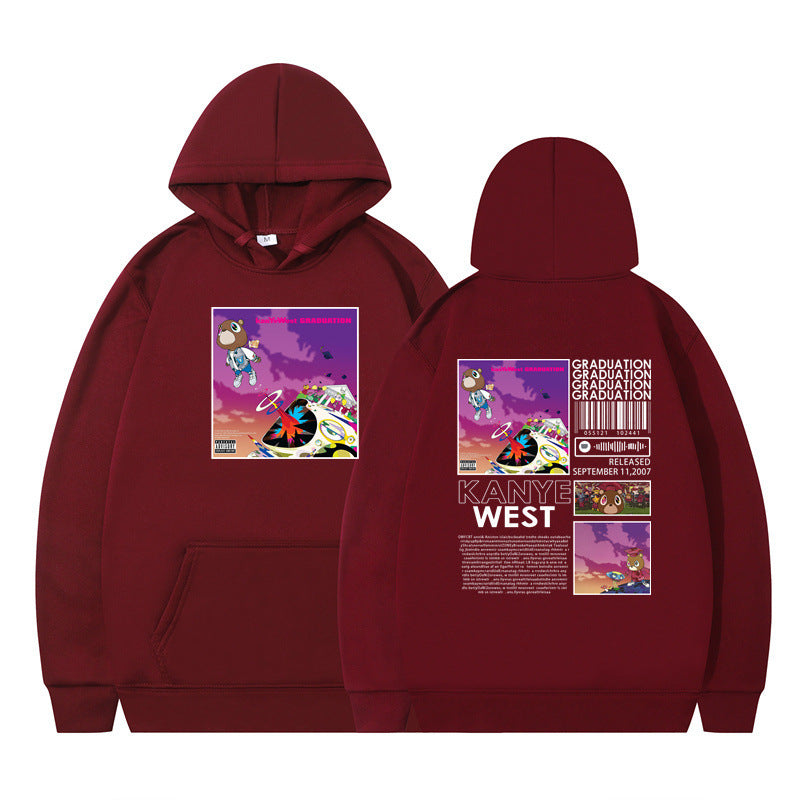 Rapper Kanye West Graduation Printed Hoodie Male Cool Sweater