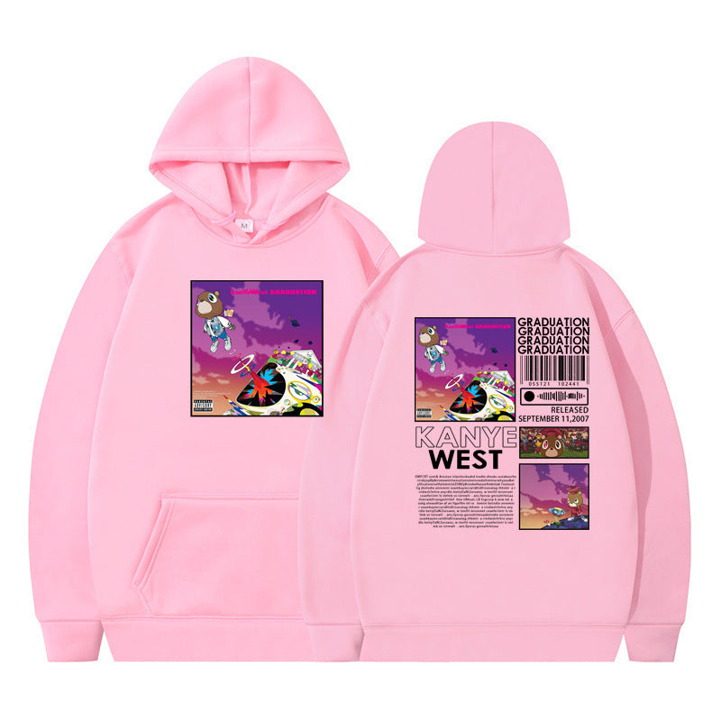 Rapper Kanye West Graduation Printed Hoodie Male Cool Sweater