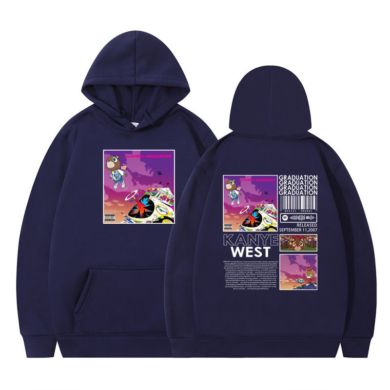 Rapper Kanye West Graduation Printed Hoodie Male Cool Sweater