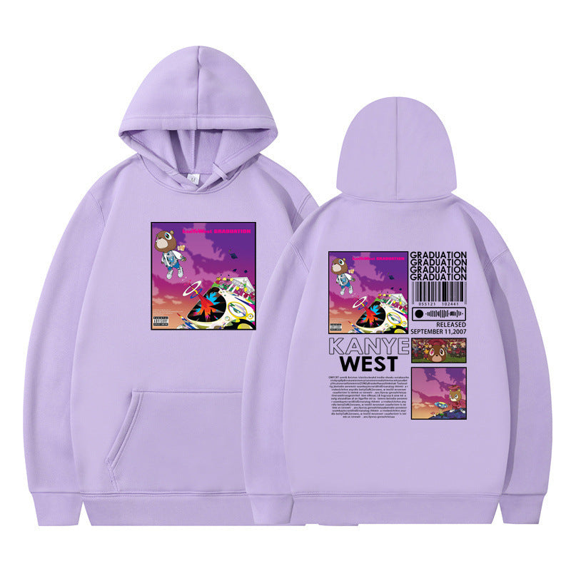Rapper Kanye West Graduation Printed Hoodie Male Cool Sweater