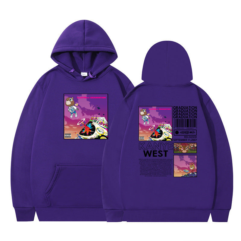 Rapper Kanye West Graduation Printed Hoodie Male Cool Sweater