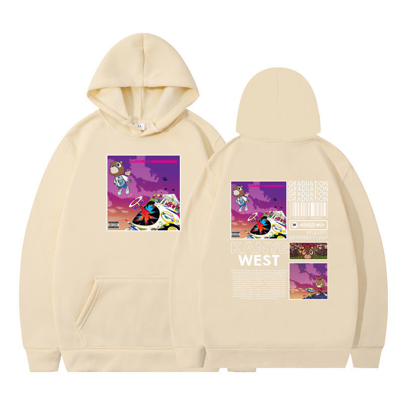 Rapper Kanye West Graduation Printed Hoodie Male Cool Sweater