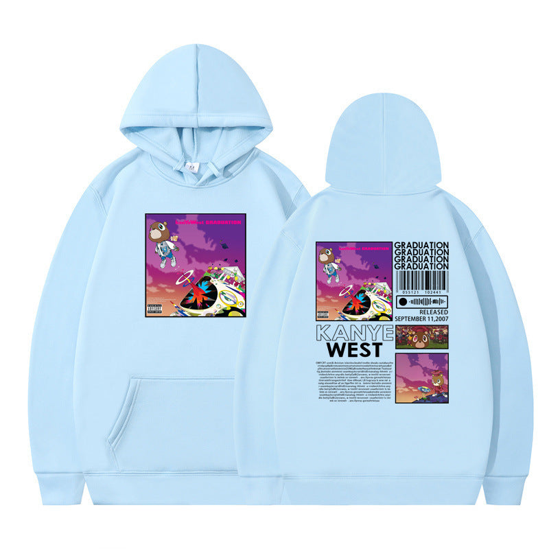 Rapper Kanye West Graduation Printed Hoodie Male Cool Sweater