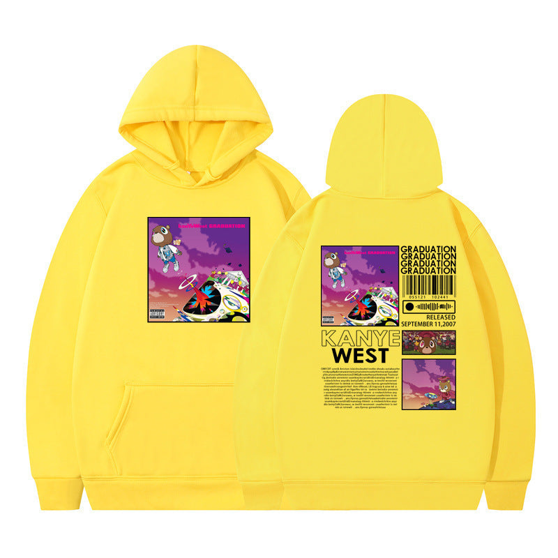 Rapper Kanye West Graduation Printed Hoodie Male Cool Sweater