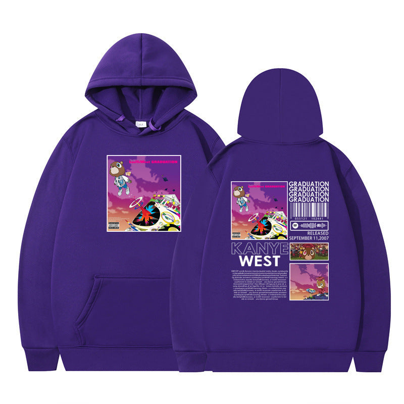 Rapper Kanye West Graduation Printed Hoodie Male Cool Sweater