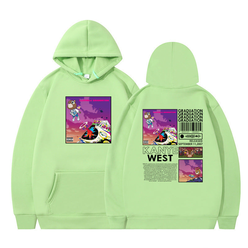Rapper Kanye West Graduation Printed Hoodie Male Cool Sweater