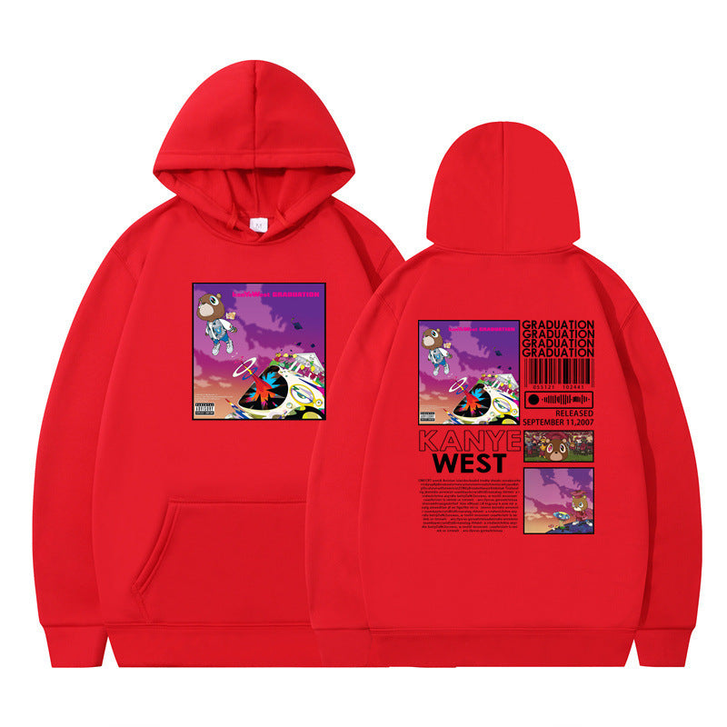 Rapper Kanye West Graduation Printed Hoodie Male Cool Sweater
