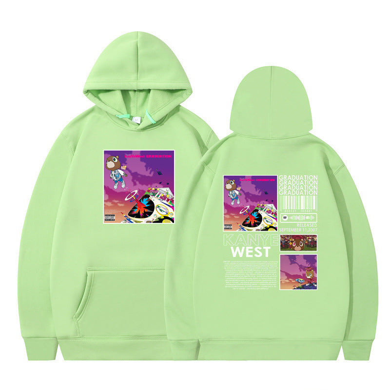 Rapper Kanye West Graduation Printed Hoodie Male Cool Sweater