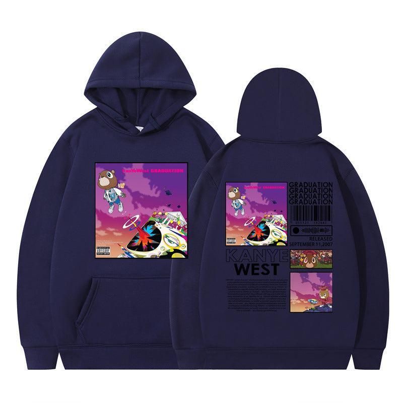 Rapper Kanye West Graduation Printed Hoodie Male Cool Sweater