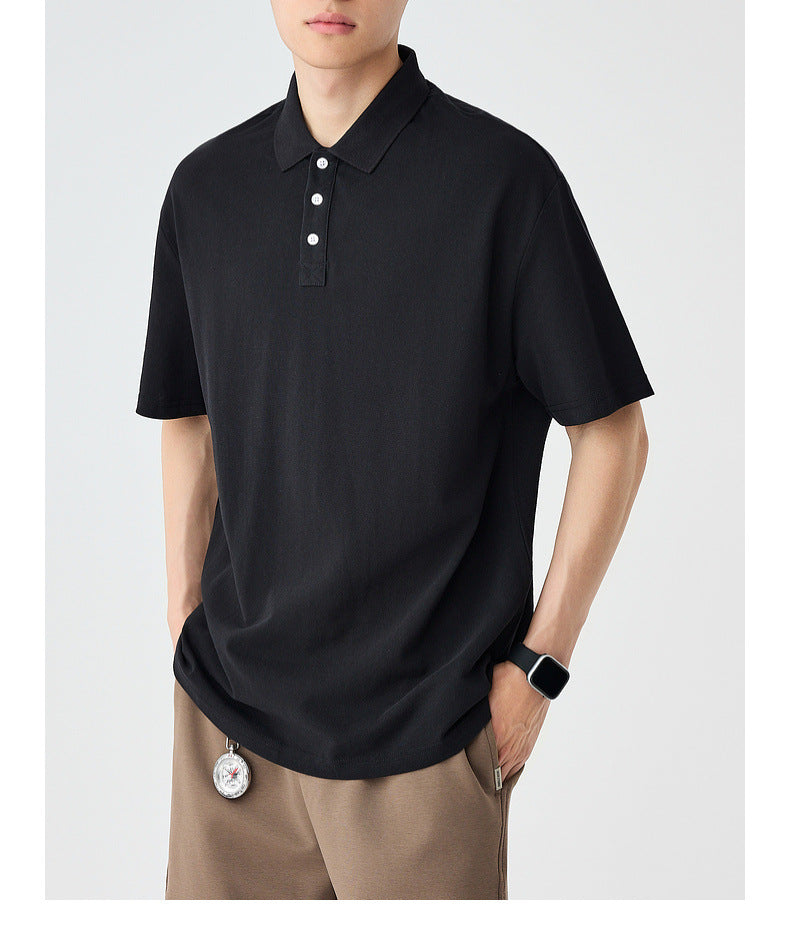 Short sleeved polo solid color t-shirt