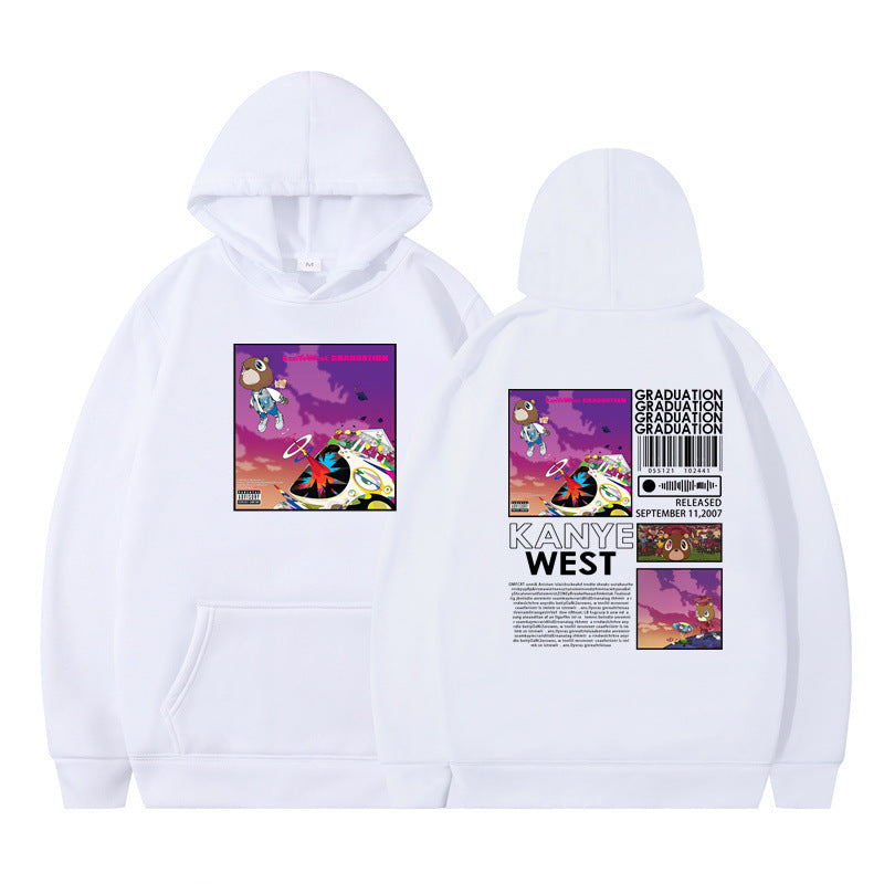 Rapper Kanye West Graduation Printed Hoodie Male Cool Sweater
