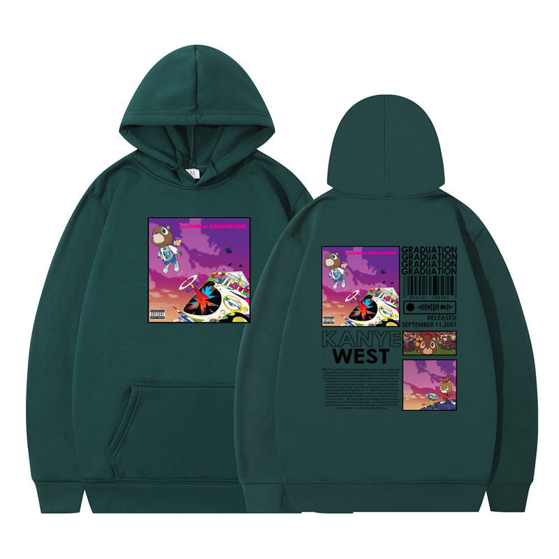 Rapper Kanye West Graduation Printed Hoodie Male Cool Sweater