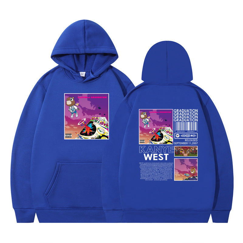 Rapper Kanye West Graduation Printed Hoodie Male Cool Sweater