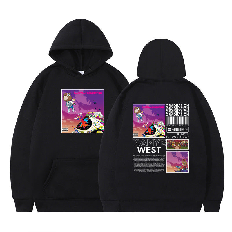 Rapper Kanye West Graduation Printed Hoodie Male Cool Sweater